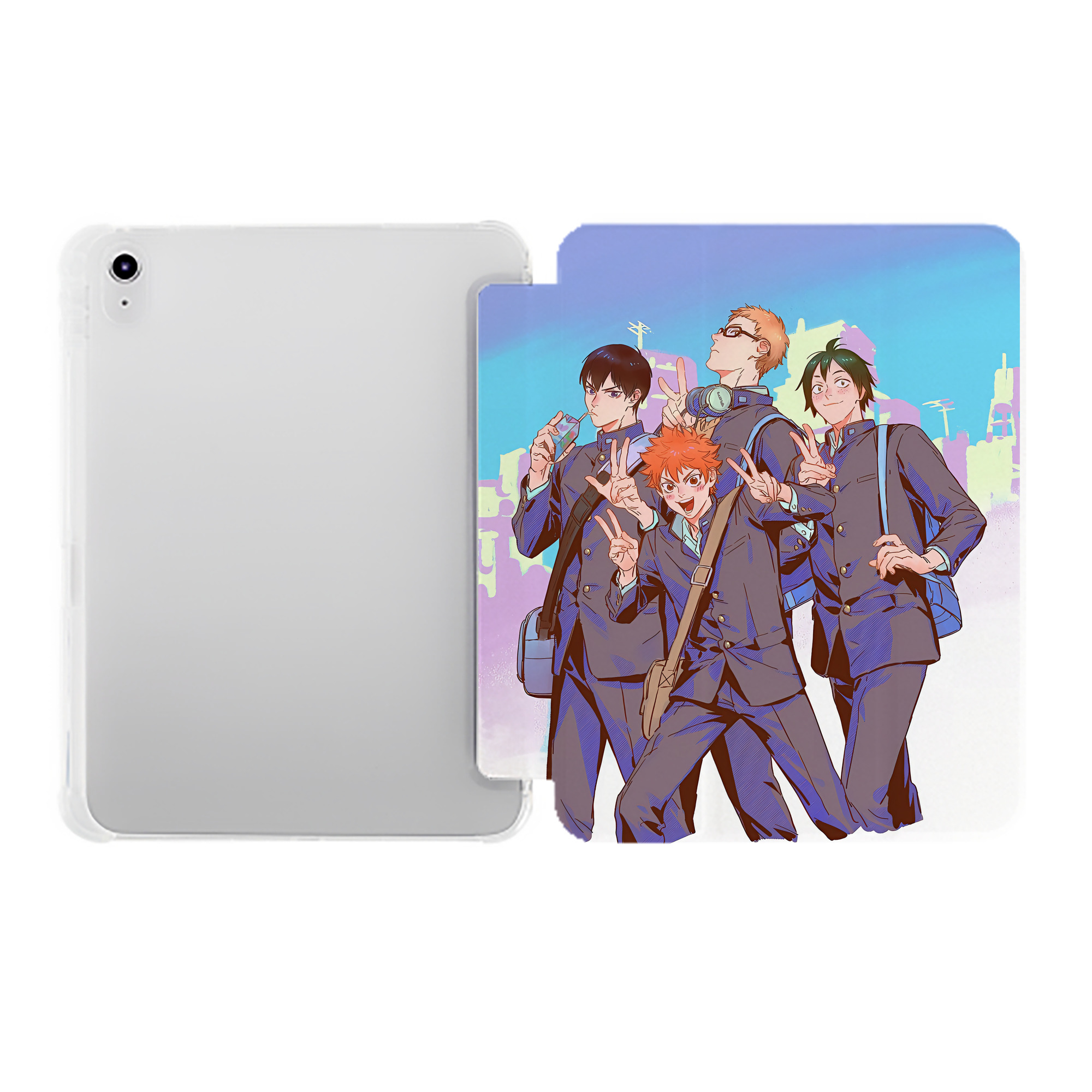 （画像用） ハイキュー!! Haikyu!! IPad ケース ペン収納付き 三つ折りスタンド PUレザー×シリコン 対応機種9.5/10.5/10.9インチ